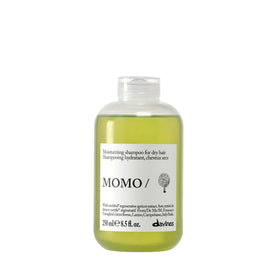 Davines MOMO shampoo front bottle showing sleek branding and hydrate benefit