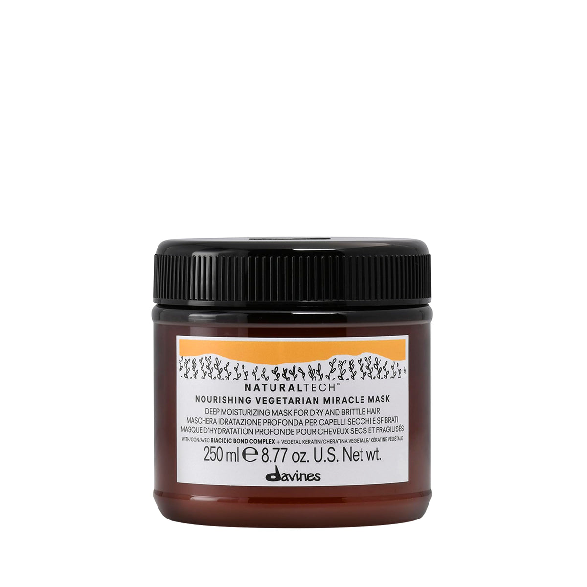 Davines front packaging showing product name and benefits for quick identification