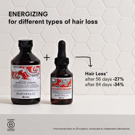 Davines texture droplet on fingertip showing lightweight serum consistency benefit