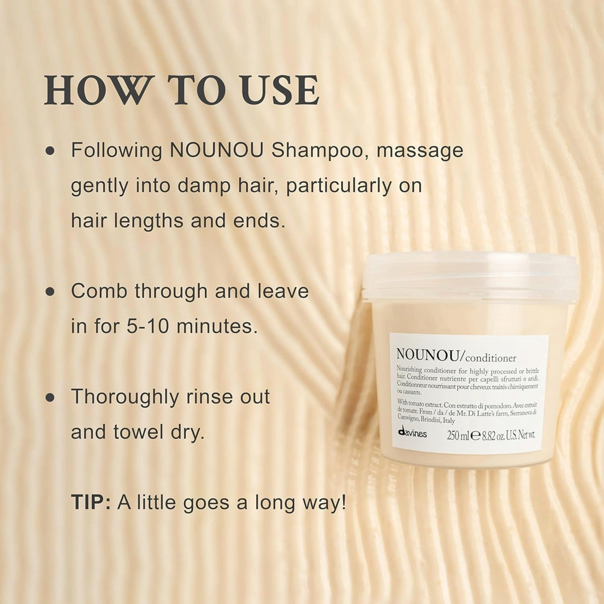 Davines cream on hands demonstrating silky texture and smooth slip