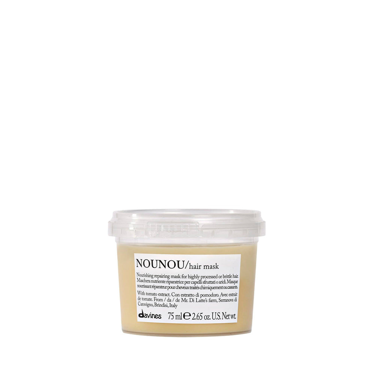 davines NOUNOU front packaging travel size shows compact repairing mask