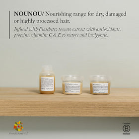 davines NOUNOU rinsed hair showing smooth soft finish and manageability