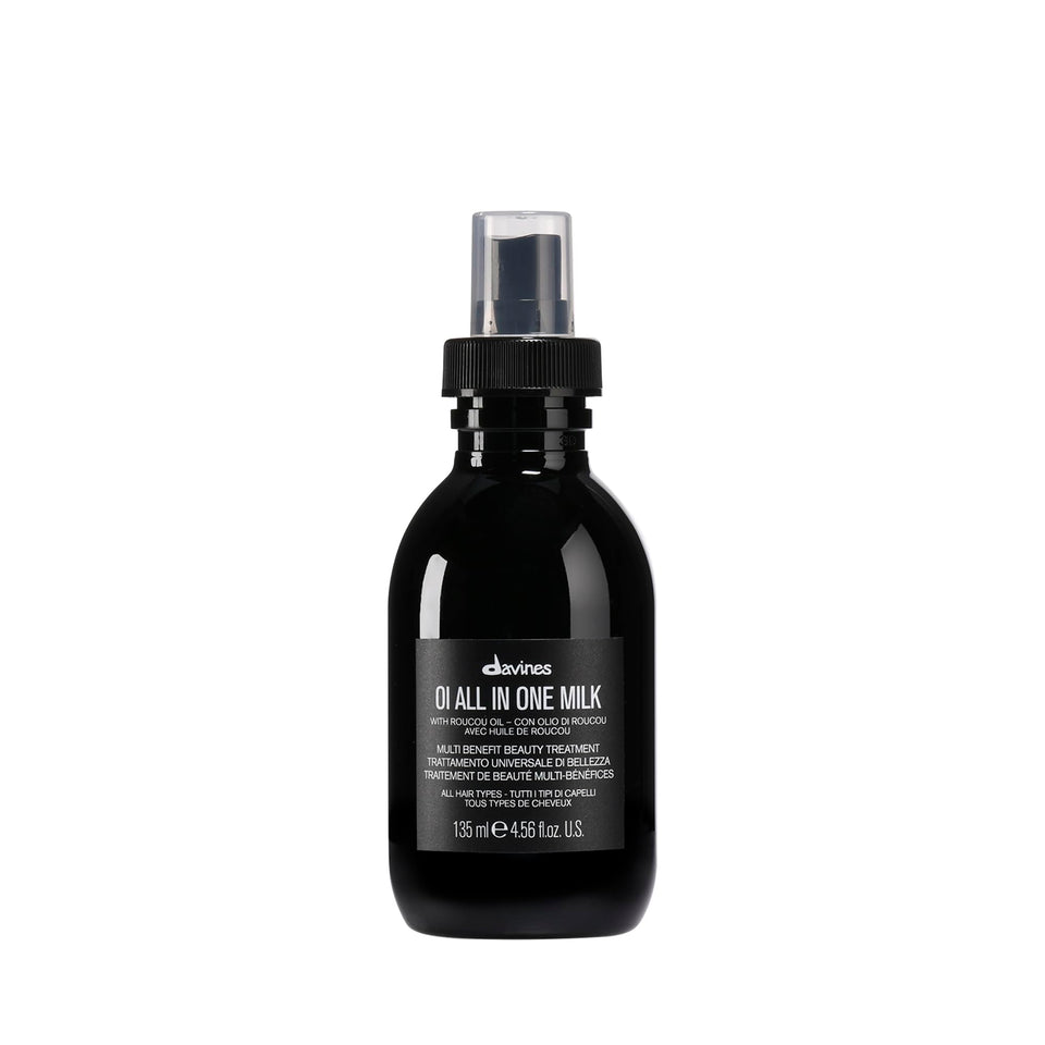 Davines OI All In One Milk front packaging showing elegant bottle and brand benefit