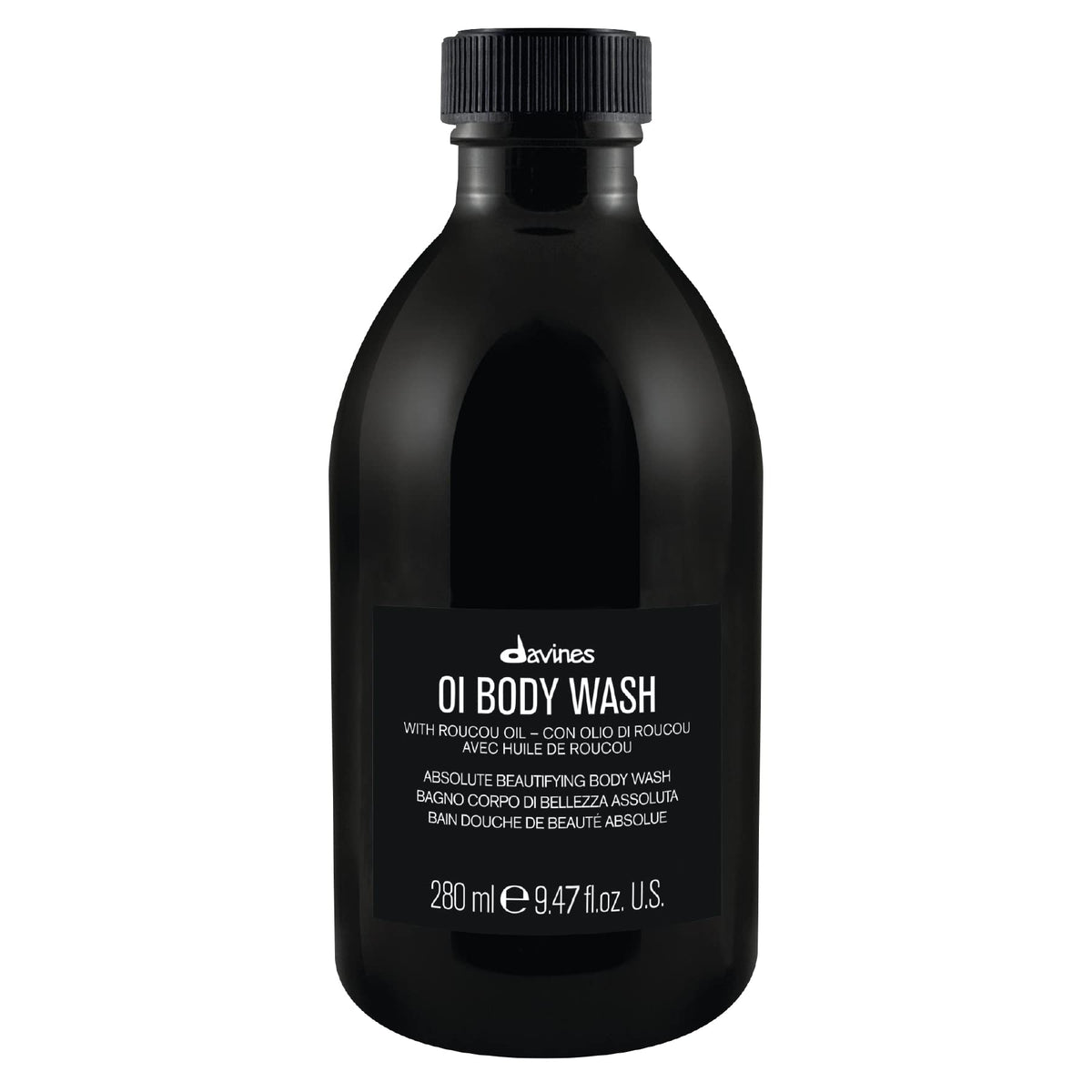 Davines OI Body Wash front bottle showing elegant packaging and easy use