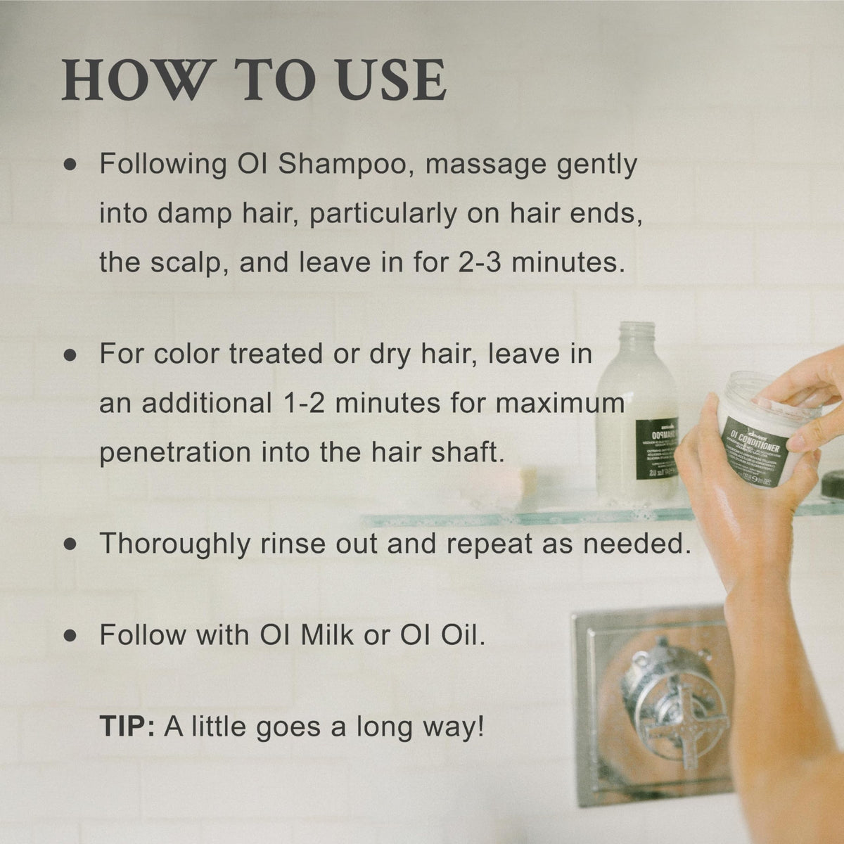 Davines OI conditioner label emphasizing Roucou oil antioxidant benefit