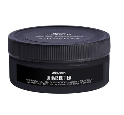 Davines OI hair butter front jar showing compact travel size and nourishing promise