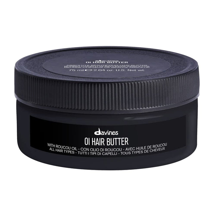 Davines OI hair butter front jar showing compact travel size and nourishing promise
