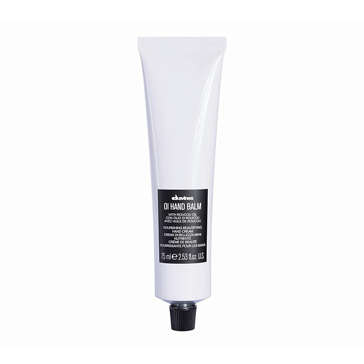 Davines OI Hand Balm front tube showing product branding and quick hydration benefit