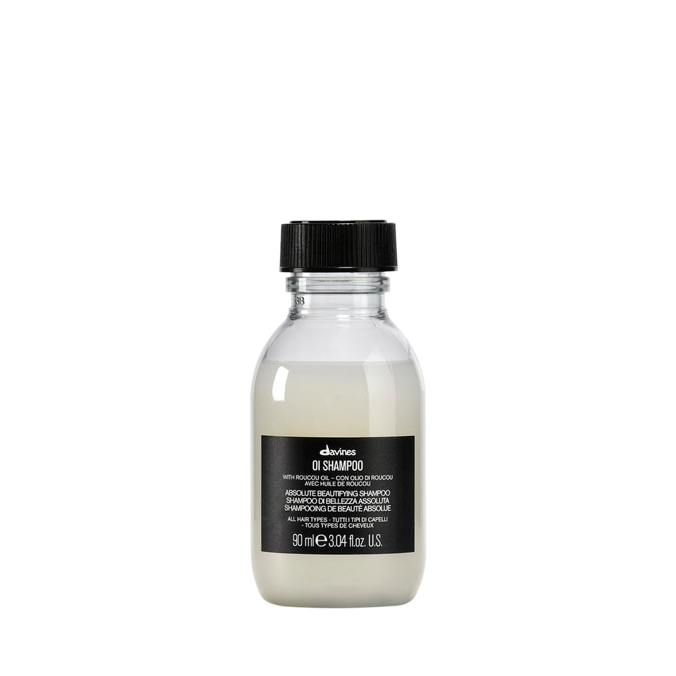 Davines OI shampoo front label showing product name and size for clear identification