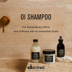 Davines OI shampoo creamy milky texture close-up highlighting hydration benefit