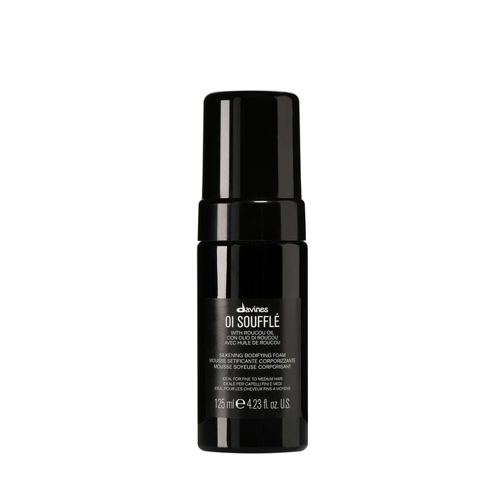 Davines OI Soufflé front bottle showing sleek pack and benefit of lightweight volume