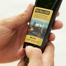 Davines product label detail readable branding and ingredients benefit