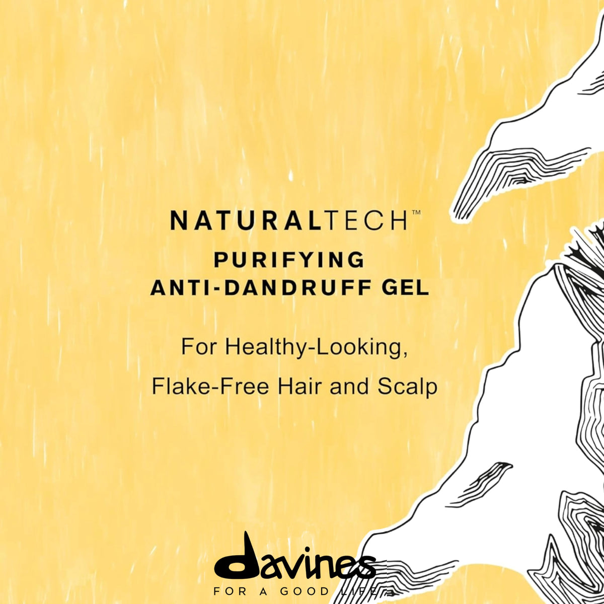 Davines purifying gel tube close-up highlighting easy-dispense applicator benefit