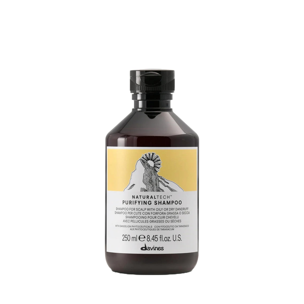 Davines bottle front view showing product and brand, clarifying benefits