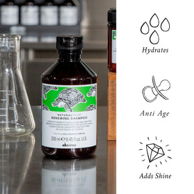Davines renewing shampoo foam texture demonstrating gentle cleansing and lather