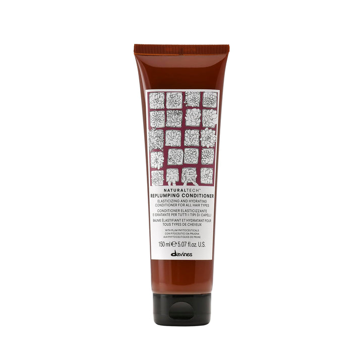 Davines replumping conditioner front packaging showing product and brand benefits