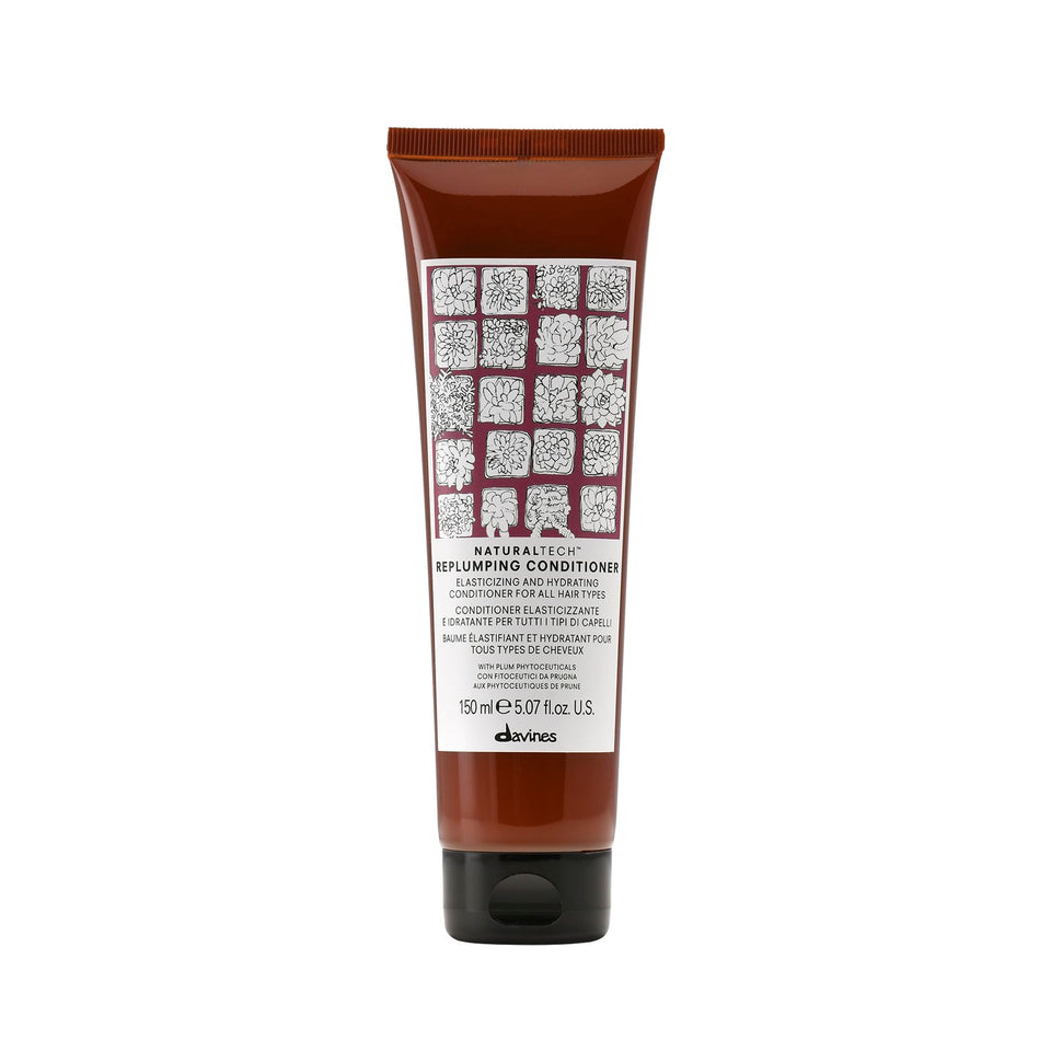 Davines replumping conditioner front packaging showing product and brand benefits