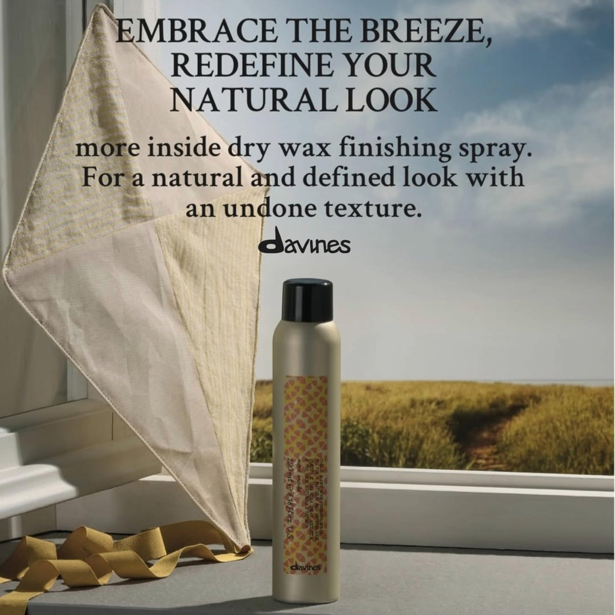 Davines spray bottle in hand illustrating lightweight hold and control benefit