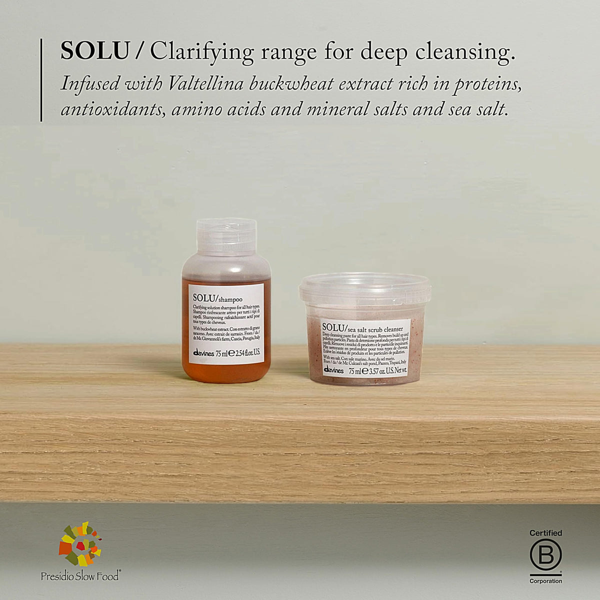 Davines SOLU lather on hair demonstrating gentle but thorough removal