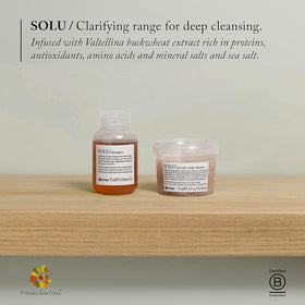Davines SOLU lather on hair demonstrating gentle but thorough removal