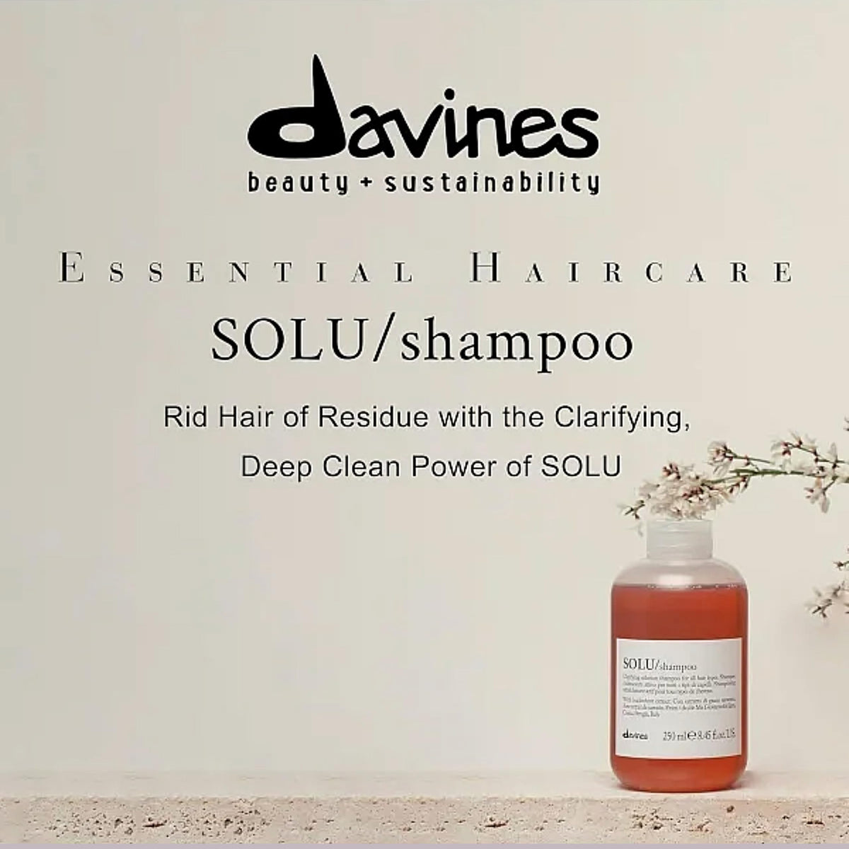 Davines SOLU airy lather texture demonstrating gentle yet effective cleansing