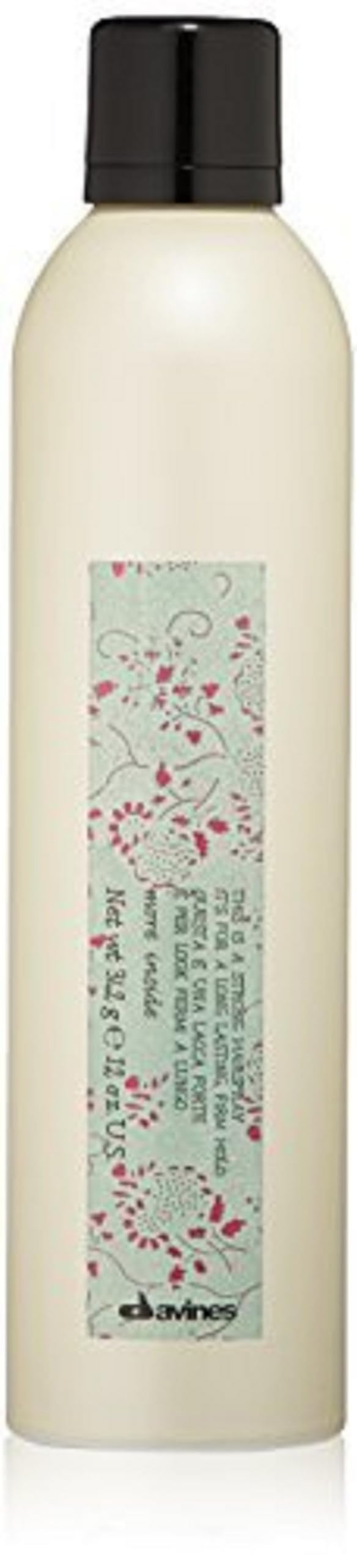 Davines strong hairspray front can showing product branding and hold