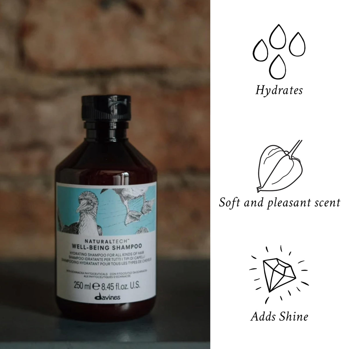 Davines shampoo foam texture on hand demonstrating gentle lather and lightweight feel