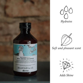 Davines shampoo foam texture on hand demonstrating gentle lather and lightweight feel