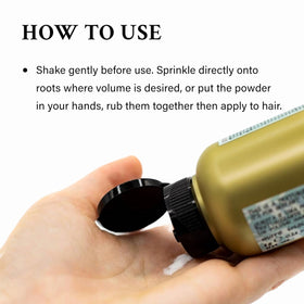 Davines texturizing dust in hand ready to apply offering instant volume benefit
