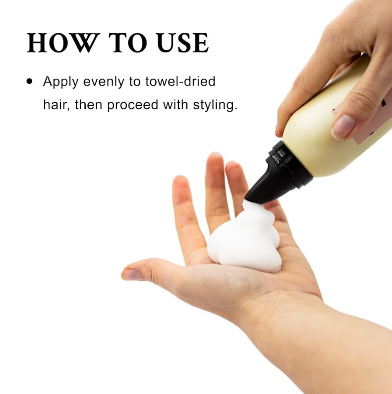 Davines applying mousse at roots to demonstrate lift and immediate styling benefit