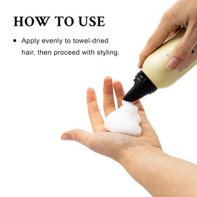Davines applying mousse at roots to demonstrate lift and immediate styling benefit