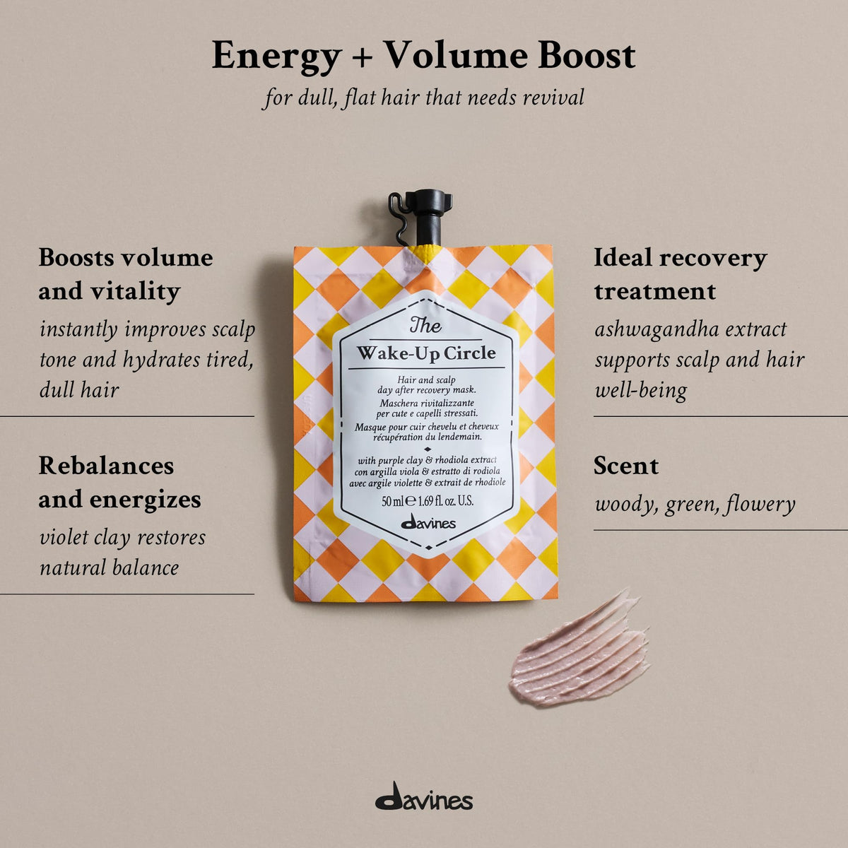 Davines tube cap detail emphasizing convenient application and controlled dosing