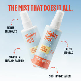 Daybreak Skincare label closeup highlighting medical grade formula