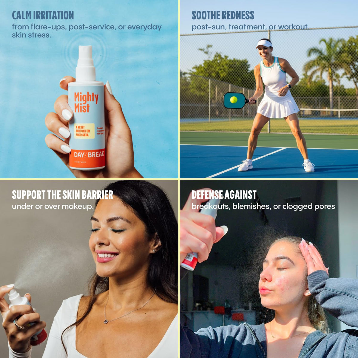 Daybreak Skincare applied to face after cleansing to reduce redness