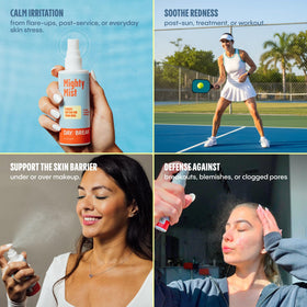 Daybreak Skincare applied to face after cleansing to reduce redness