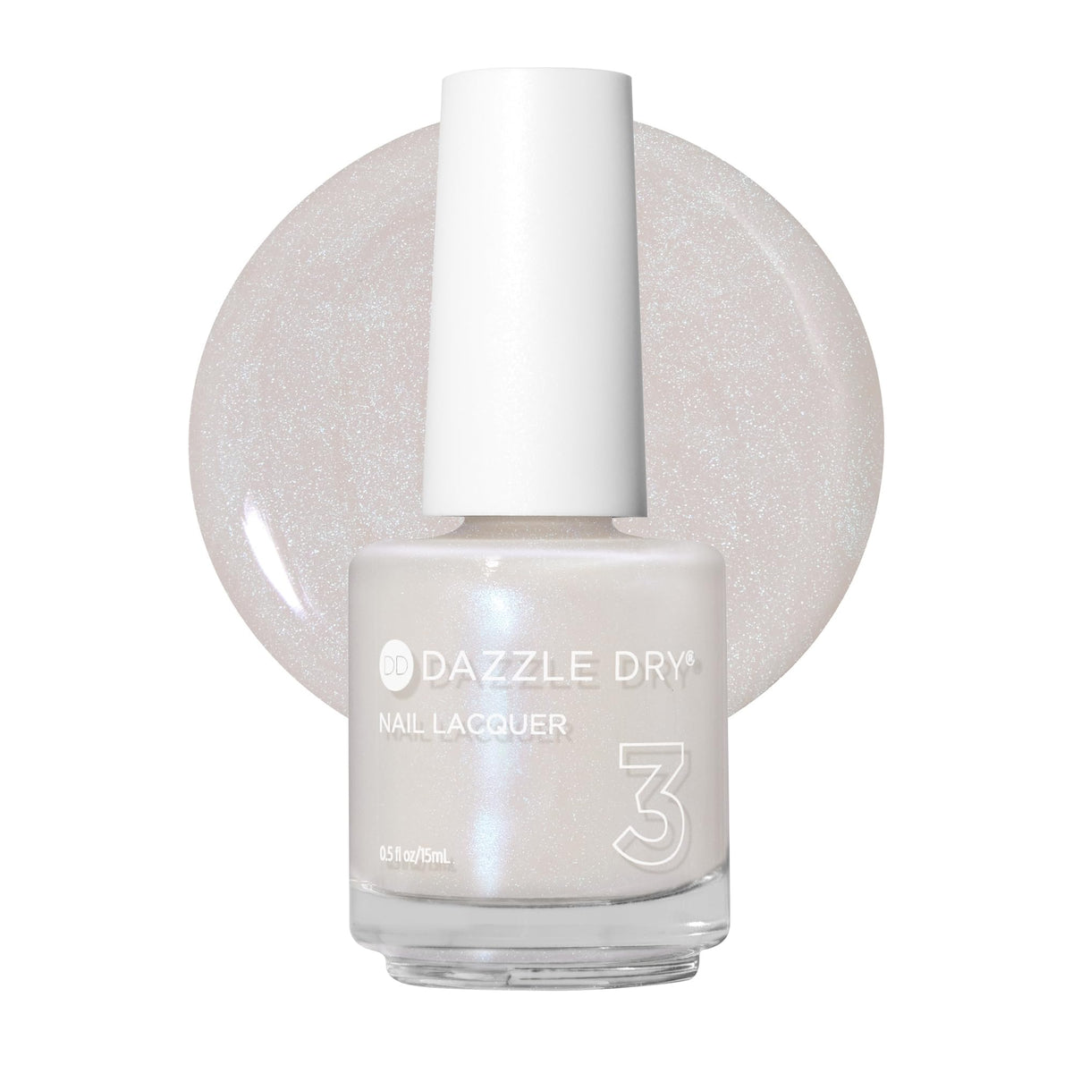Dazzle Dry bottle front view showing Artisan off-white shimmer and brand