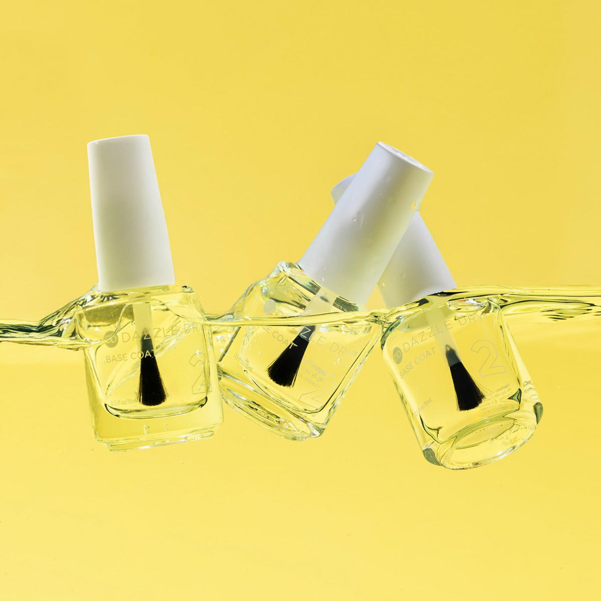 Dazzle Dry bottle label close-up highlighting product step and benefits