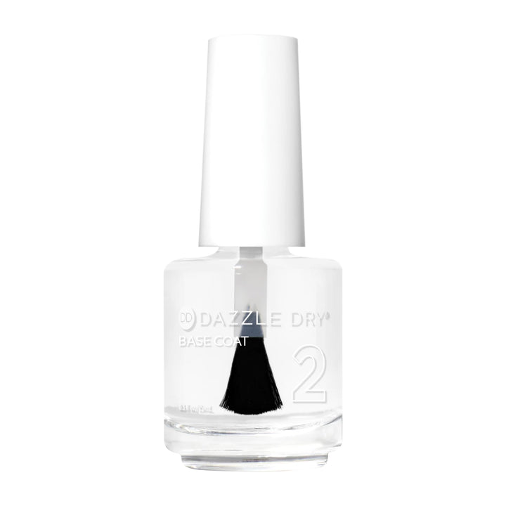 Dazzle Dry front packaging showing clear base coat for even application