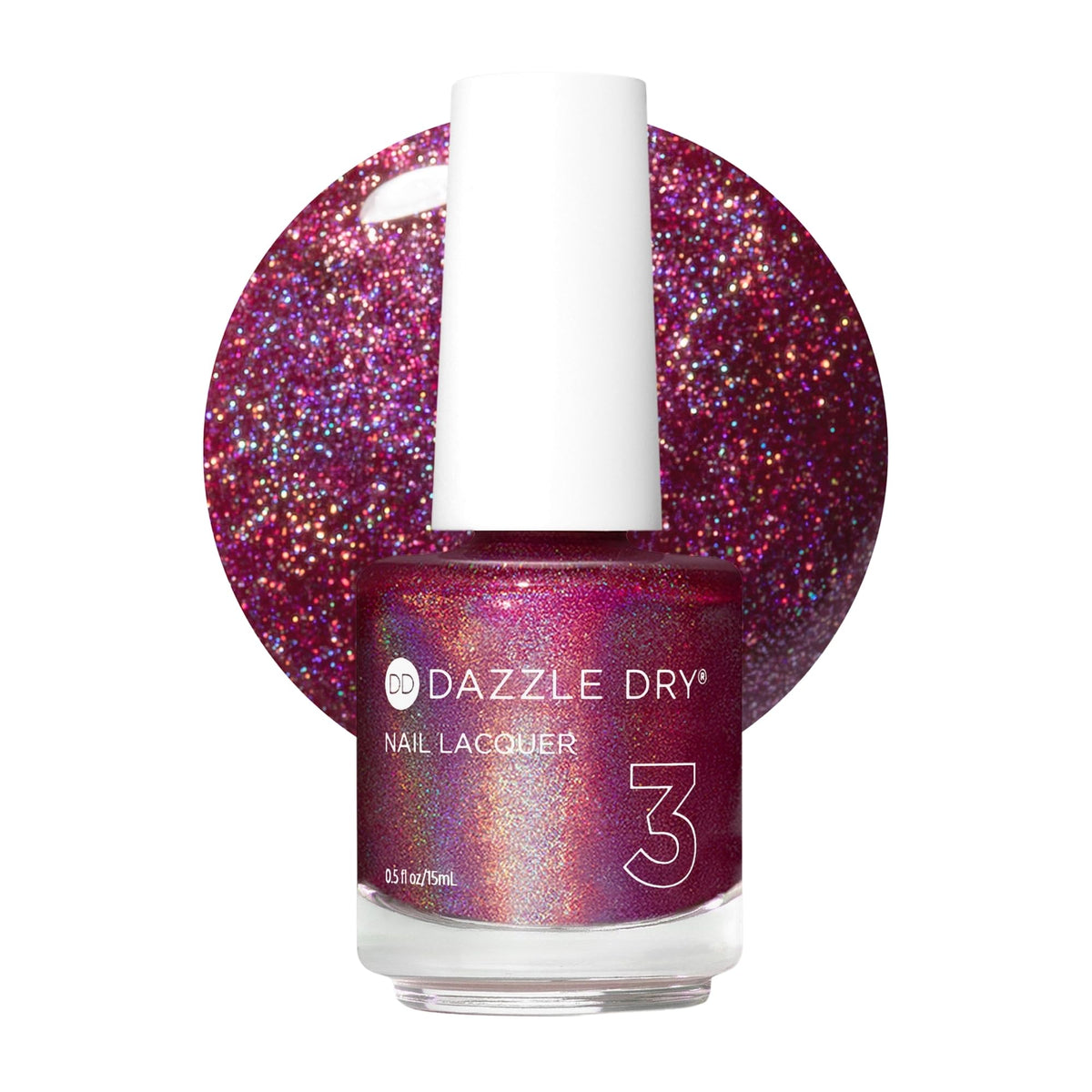 Dazzle Dry Beauty Sleep front bottle showing color and finish benefit