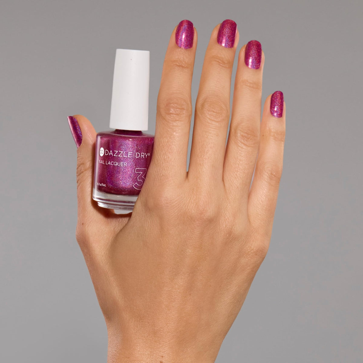 Dazzle Dry painted nail swatch showing full-coverage vibrant color