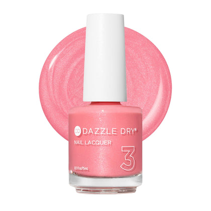 Dazzle Dry bottle front showing Cherry Blossom shade and sleek packaging benefit