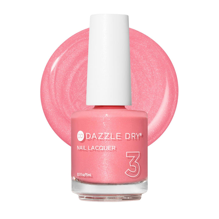 Dazzle Dry bottle front showing Cherry Blossom shade and sleek packaging benefit