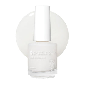 Dazzle Dry front bottle image showing sheer marshmallow nude and label, clear branding benefit