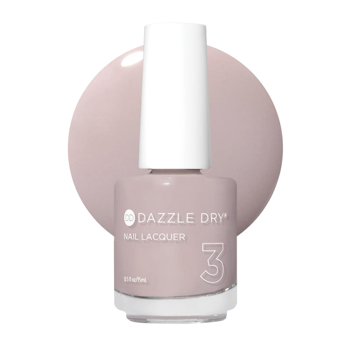 Dazzle Dry Broadway Beige bottle front view showing cool greige cream benefit
