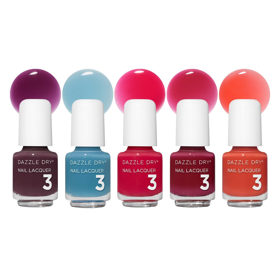 Dazzle Dry front packaging showing Carnival mini flight and quick-dry benefit
