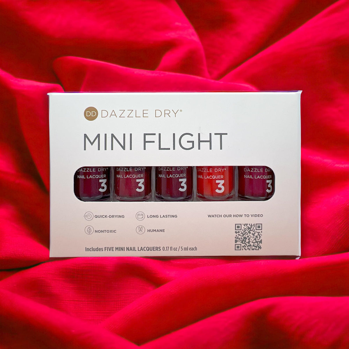 Dazzle Dry CONFIDENT metallic candy-apple red swatch with shimmer for reflective glamour