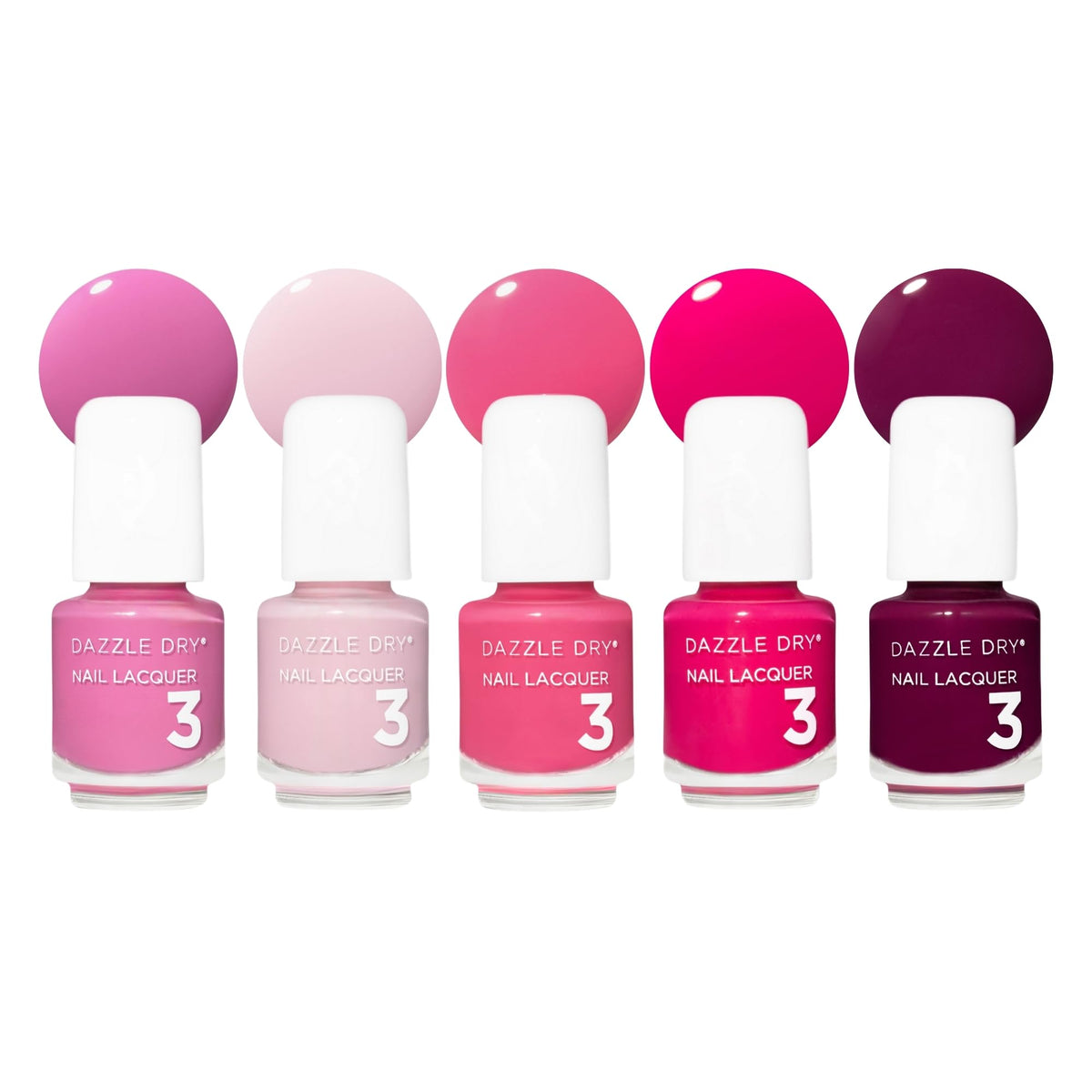 Dazzle Dry front packaging showing five mini lacquers for easy gifting