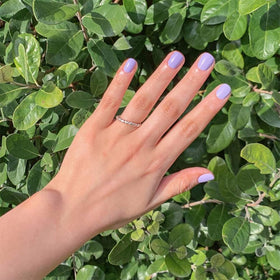 Lifestyle manicure photo wearing Dazzle Dry Faith conveying polished everyday look