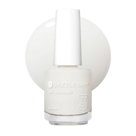 Dazzle Dry front packaging showing sheer milky white lacquer benefit quick dry