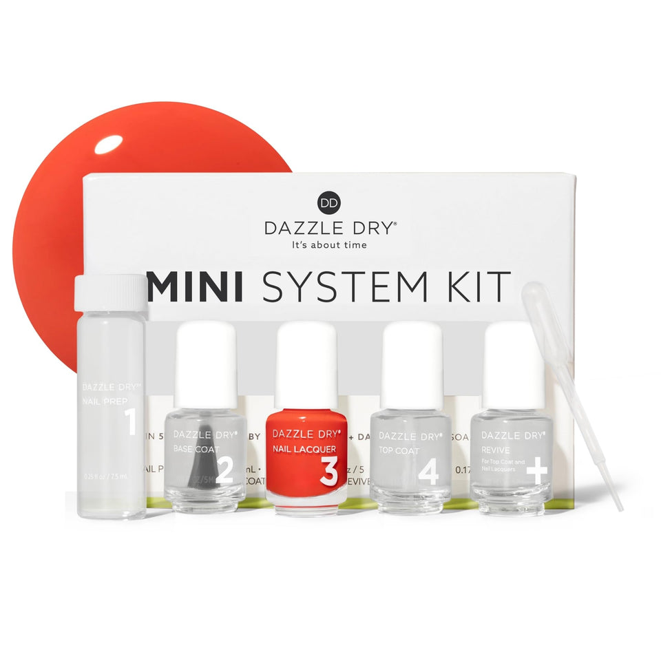 Dazzle Dry front packaging showing Red Hot Chili and compact kit benefit